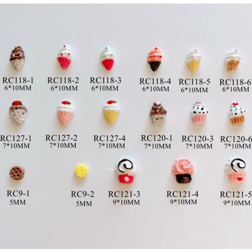 30pcs Cute Cupcake Cake Ice Cream Cookie Biscuit Shape Nail Resin Decoration