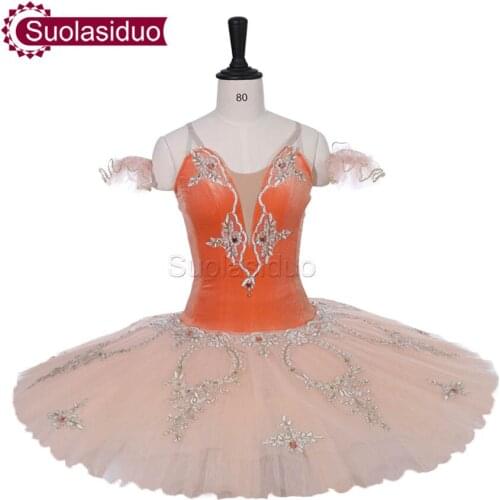 New Arrival Adult Orange Professional Stage Ballet Tutu Costumes Women Ballet Dance Performance Dress Apperal Girls Ballet Skirt