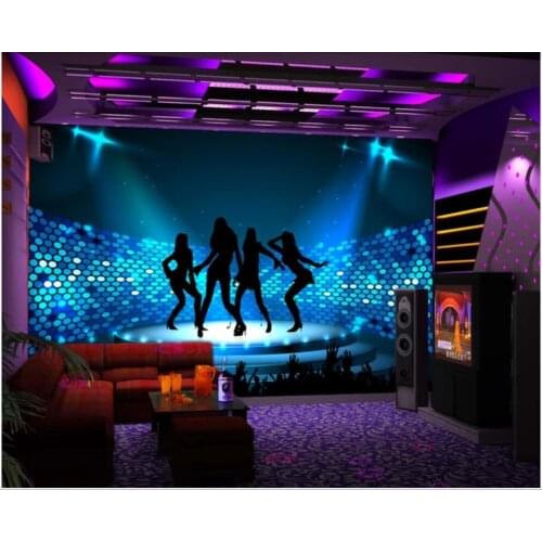 Custom photo wallpaper 3d mural wallpaper for walls 3 d Modern Dazzling dancing character music KTV bar sofa background wall