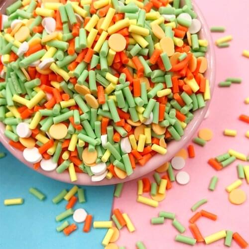 100g/lot Mixed Round Cylindrical Polymer Hot Soft Clay Sprinkles Colorful for DIY Crafts Tiny Cute Plastic Klei Accessories