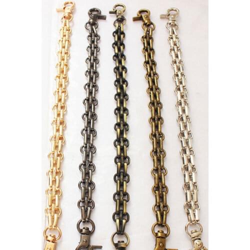 26CM Metal Purse Chain Strap Women Handbag Replacement DIY Bag Belt Chain Gold Silver Black Handles Bag Accessories anse de sac