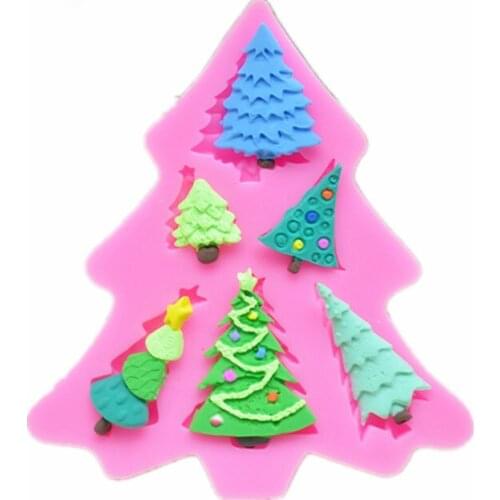 Silicone Cake Decorating Mold Fondant Cupcake Candy Chocolate Soap Christmas Tree Sugarcraft Silicone Mould