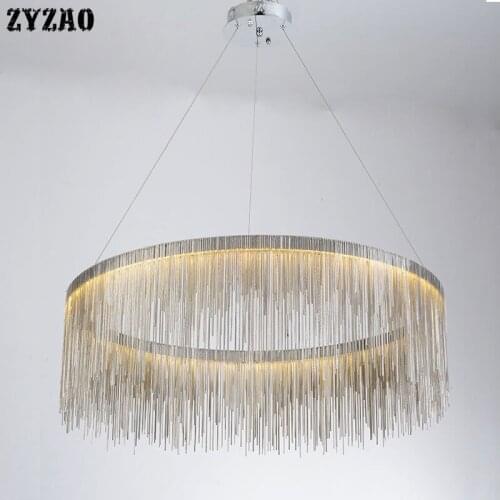 Nordic Post-modern Minimalist Pendant Lights Creative Aluminum Chain Light Fixtures Living Room Restaurant Kitchen Hanging Lamps