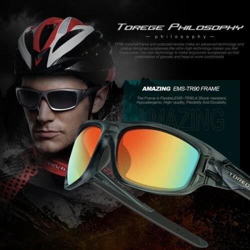 TOREGE Mens Fashion Polarized Sunglasses For Driving Glasses TR90 Unbreakable Frame Eyewear Goggles Unisex 100% UV400 Glasses