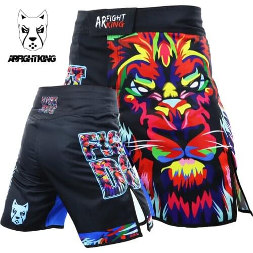 MMA Fighting Sports Colored Lion Shorts Mixed Martial Arts Training Beach Fitness Jiu-Jitsu Running Muay Thai Sanda Trunks