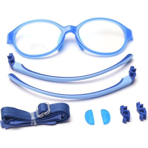 Veshion Tr90 Kids Glasses for Girls Anti Blue Light Children Optical Glasses Frame Round Baby Anti-slip Students Purple Black