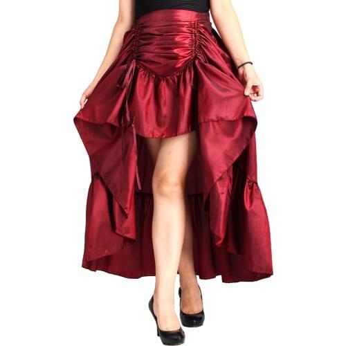 Victorian Pirate Steampunk Ruffled Skirt Gothic Skirts Women Vintage ROCK Cosplay Halloween Carnival Party Fancy Dress