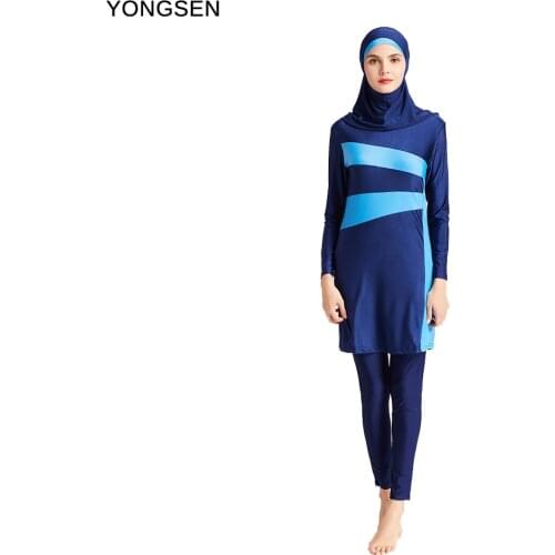 YONGSEN NEW Muslim girl Swimwear Three-Piece Set Swimsuit Bathing Set Muslim Swimwears Bathing Suit Children Modest Burkinis