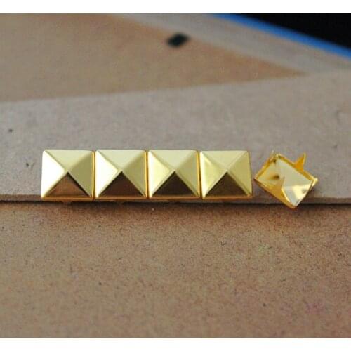 Wholesale 1000pcs 7mm Pyramid Studs Gold Nickel Punk Rock Rivet DIY Nailhead For Leathercrafts/Free Shipping