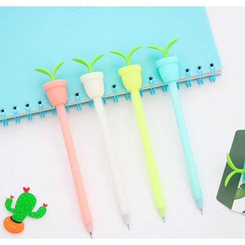 1 Pieces Korean Stationery Cute Flower Pot Pen Advertising Gel Pen School Fashion Office Kawaii Supply with Fragrance