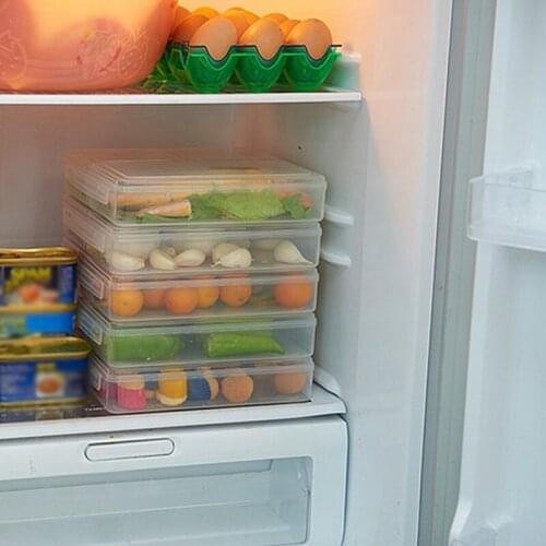 1pcs Food Preservation Tray Airtight Food Storage Box Reusable Kitchen Refrigerator Fruits Meat Fresh Keeping Containers