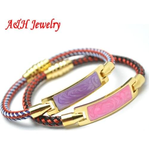 1pc New Arrival Colorful Stainless Steel Wire Gold Color Magnet Claps Bracelets For Women Jewelry
