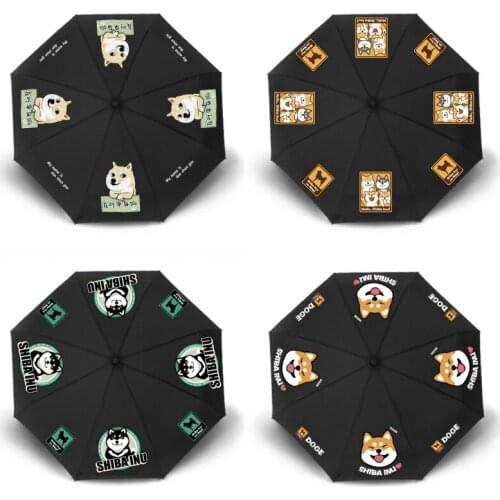 1pcs Q Style Anime Cartoon Doge Dog Printed Umbrella Sun Rain Unfoldable Umbrella Cosplay Prop Decor Boy Girl Gift
