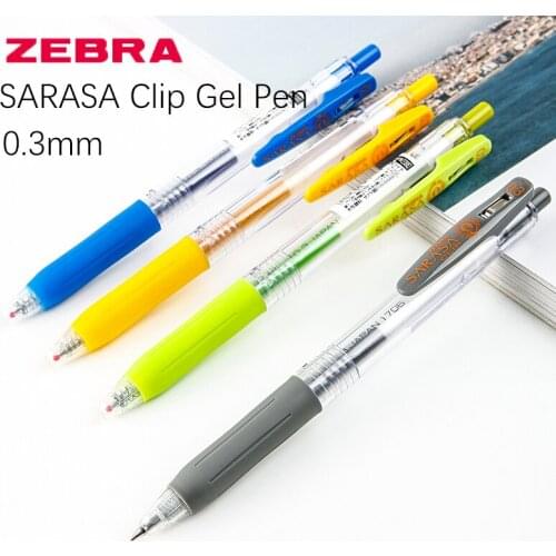 1pc ZEBRA SARASA Clip Gel Pen JJ15 Retractable Bullet Point Pen 0.3mm JJH15 20 Colors Kawaii Stationery