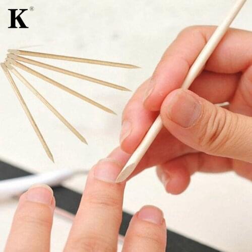 10Pcs/set Sticks Cuticle Pusher Cuticle Remover For Nail Skin Remover Nails Tools Angled Double Sided Orange Wood Stick 11.5cm
