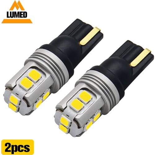 2pcs Car Lights T10 LED 194 W5W 10 LED 500lm 2835 SMD Auto Turn Side License Plate Light Marker Lamp CANBUS 12-20V IC