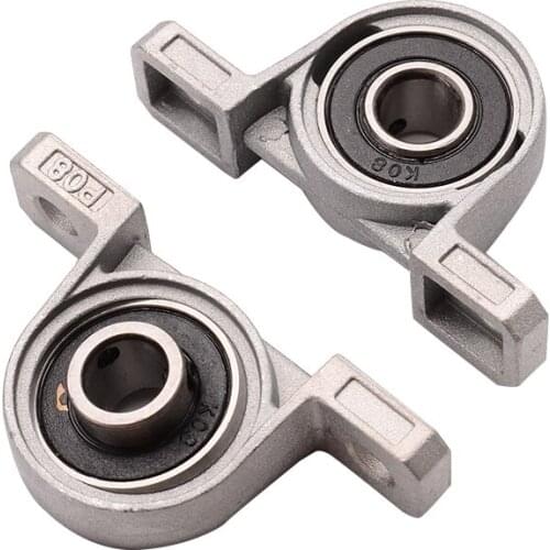 2Pcs Pillow Block Bearings 5.5*1.3 cm KP08 8mm Diameter Pillow Block Mounted Ball Bearing Solid Base Zinc Alloy
