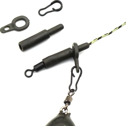 30PCS Carp Fishing Accessories Run Rig Kit Heli Chod Rig Ring Clips Connector Rubber Bead for Fishing Helicopter Rig Carp Tackle