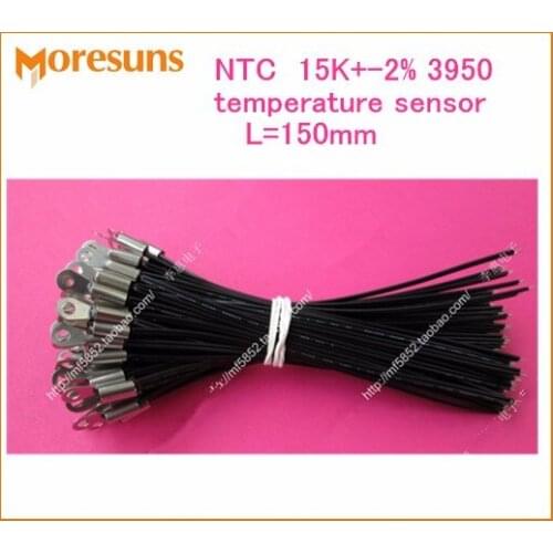 Free ship 100pcs/lot NTC 15K+-2% 3950 Length 150mm temperature sensor