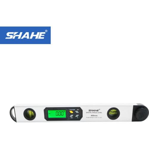 SHAHE 0~225° LCD Digital Protractor Spirit Level Angle Finder Gauge Meter 16 inch With Horizontal and Vertical Bubble