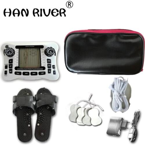 Dual channel pain relief nerve muscle tens electro stimulator body therapy massager physiotherapy apparatus foot massage slipper