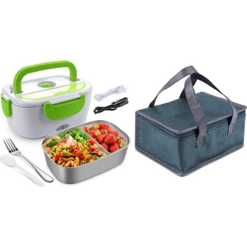 Electric Lunch Box for Car,Home,Office-Portable Food Warmer Heater Lunch Box with Stainless Steel Container US Plug