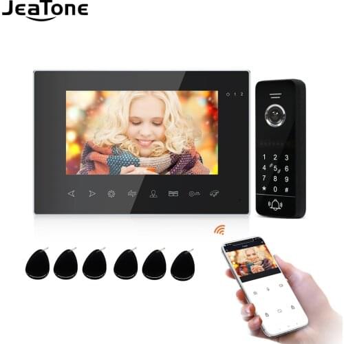 Jeatone 7 inch Wifi Video Intercom for Home Video Door Phone 720P/AHD Call Panel Support Double Electric Locks Outdoor Cameras
