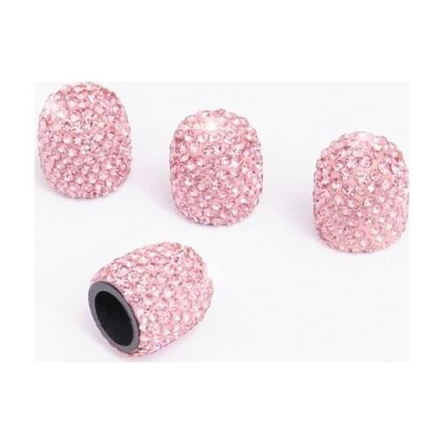 4Pcs/set Car Tire Valve Caps Soft Clay Rhinestone Car Tire Valve Caps Crystal Diamond Shining Dustproof Caps Car Accessories