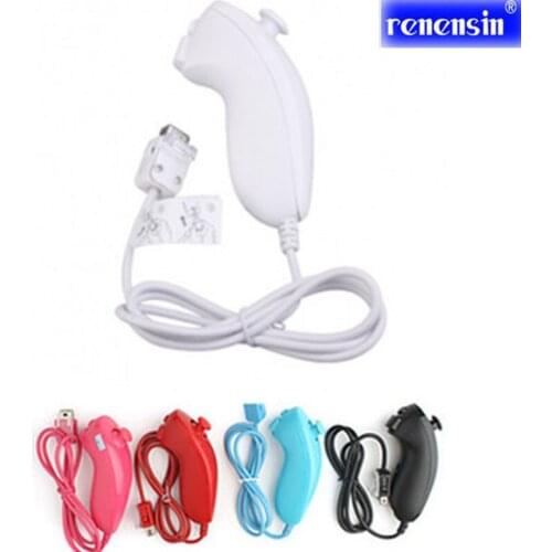 Renensin 5 colors Left handle Nunchuck Controller Video Games Accessories for Nintendo Wii for Wii Remote controller