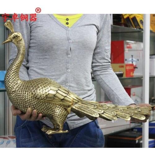 Yu Zhuo brass copper ornaments Zhaocai peacock peacock copper rich decoration Home Furnishing mascot