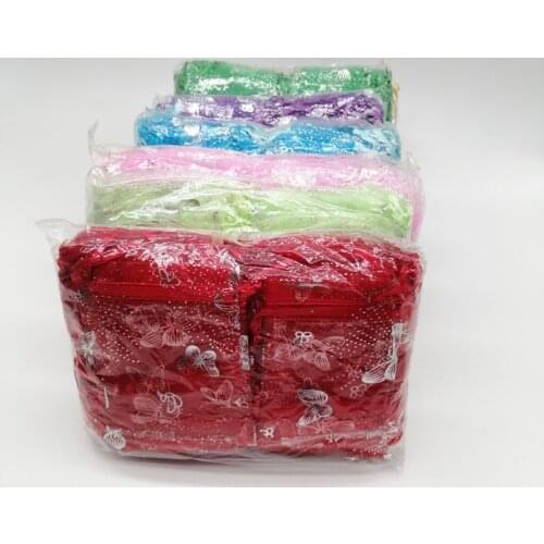 100Pcs 7x9 9x12 11x16 13x18 Butterfly Organza Bags Butterfly Draw String Gift Bag for Jewelry Packing Bag Storage Display Pouch