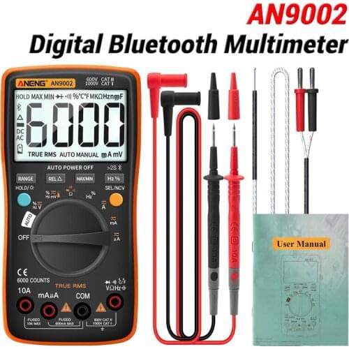AN9002 Digital 6000 Counts Bluetooth Auto-Range True RMS Professional Multimeter AC/DC Current Voltage Tester Multimetro
