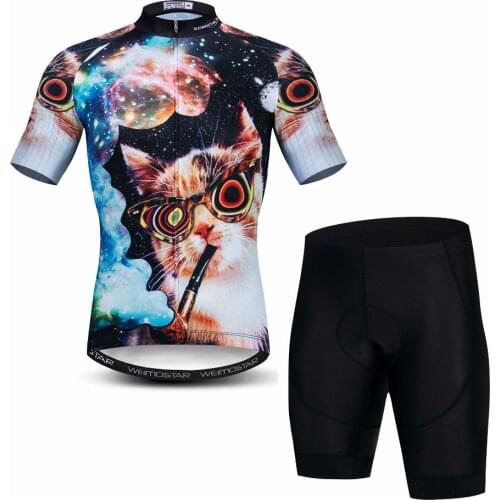 Cats 3D 2019 Bike Jersey shorts set Mens Cycling jersey Ropa Ciclismo maillot MTB Clothing road bicycle Top bottom summer black