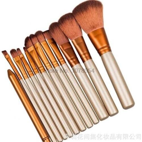 By dhl or ems 100set professional 12PCS Makeup Brushes Professional Make Up Brush Set pincel maquiagem For Beauty Cosmetics