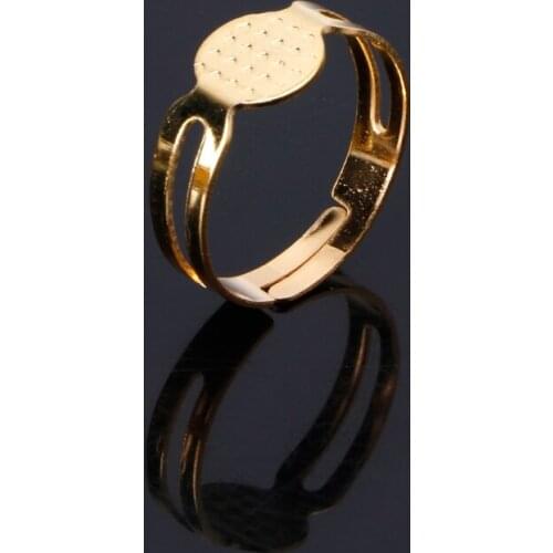 2021 New 10PC/Lot 8mm Metal Flat Ring Base Blank Findings Glue On Pad DIY Jewelry Making