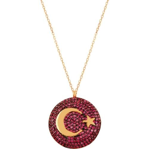 New Moon Star Necklace Crescent Necklace English Flag Necklace Pave Jewelry For Women Pendant Moon Necklace Star Necklace