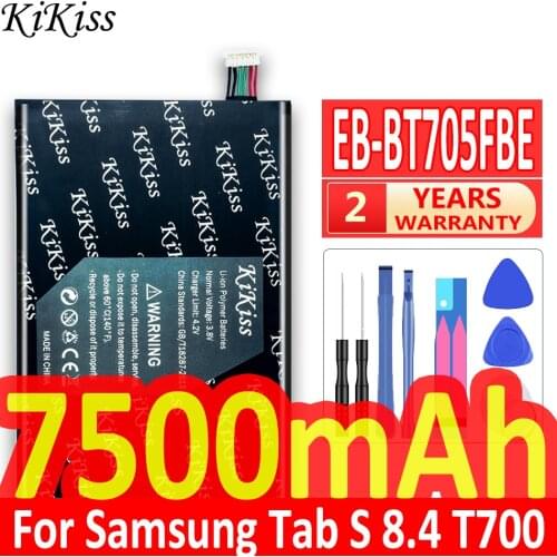 Original KiKiss Battery For Samsung GALAXY Tab S 8.4 SM T700 T705 Tablet Battery 7500mAh EB-BT705FBC EB-BT705FBE SM-T700