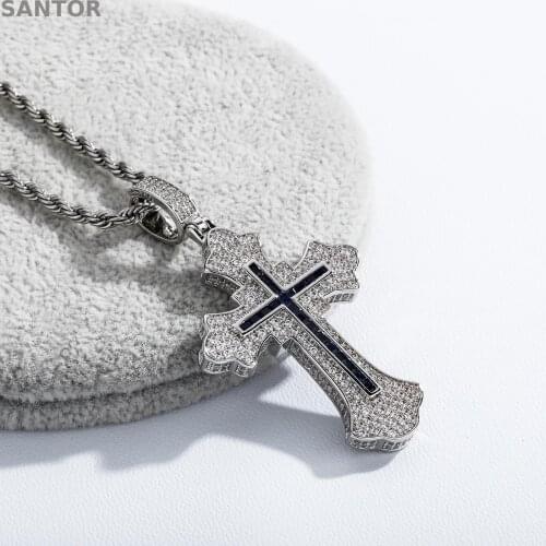 Men Women Hip Hop Cross Pendant Necklace With Necklace Set Iced out Bling Necklaces HipHop Jewelry Fashion Gift