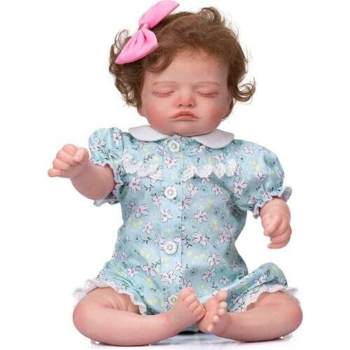 19 Inches Full Silicone Reborn Doll Premie Baby Rosalie Reborn Sleeping Baby Lifelike Real Soft Unfinished DIY Blank Doll
