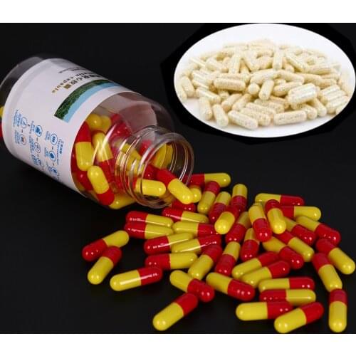 100Pcs/Bottle Empty Vacant Hard Gelatin Capsule Size 0# Gel Pills Vitamins Cases Containers