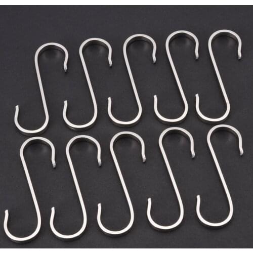 Stainless Steel S Shaped Hook Clothes Handbag Hanger Clasp Rack Kitchen Pot Pan Hanging Hooks