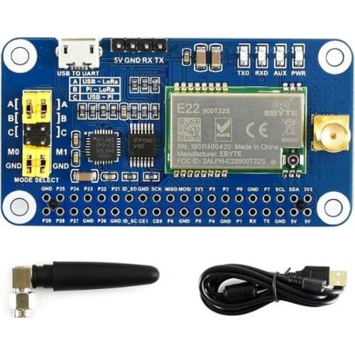 Waveshare SX1262 LoRa HAT for Raspberry Pi, Spread Spectrum Modulation, 868MHz Frequency Band