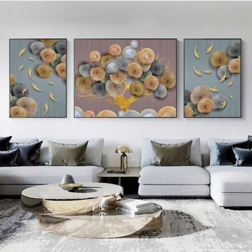 Nordic Abstract Landscape Pictures Tree Fish Posters and Prints Modern Wall Art Canvas Paintings For Living Room Home Decoration