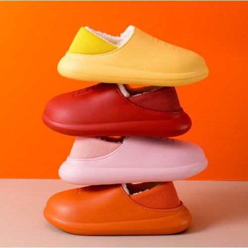 EVA Cotton Slippers Womens Bag Head Bag Heel Thick Soled Home Shoes Children Wear Warm Cotton Slippers Outside 2021 winter