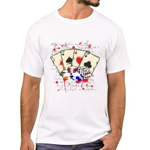 TEEHUB Newest Vitnage Poker Card Ace Printed Men T-Shirt Fashion Game Casino T Shirts Short Sleeve Tshirts Boy Tee