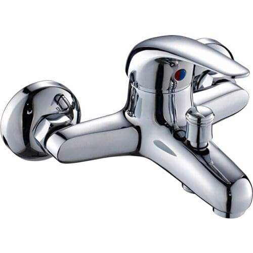 Wall Mounted Bathroom Basin Bathtub Shower Faucet Valve With Shower Head Bathtub Faucet Set Single Handle Cold Hot Water Mixer