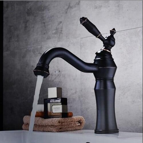 Vidric New Arrivals brass Basin Faucet hot and cold Water Faucet single lever black oil Brushed bathroom sink faucet basin tap