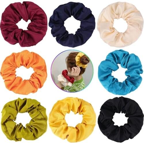 VKME new solid color big hair accessories headdress elastic hair band woman hair rope ponytail hair ring accessories