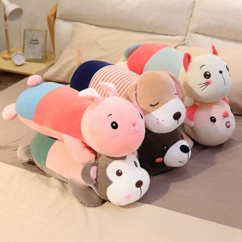 High Quality Animals Plush Stuffed Pillow Cat Dog Bear Mouse Rabbit Monkey Plush Toy Nap Pillow Cushion Girlfriends Best Gifts