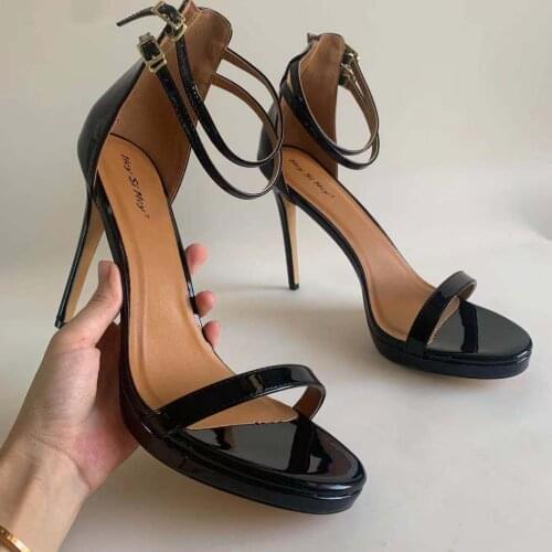 18 Plus Summer Womens Sandals Open Single High Heels 11.5cm Buckle Thin Heel Daily Party Luxury Brand Women Shoes Platform Sexy